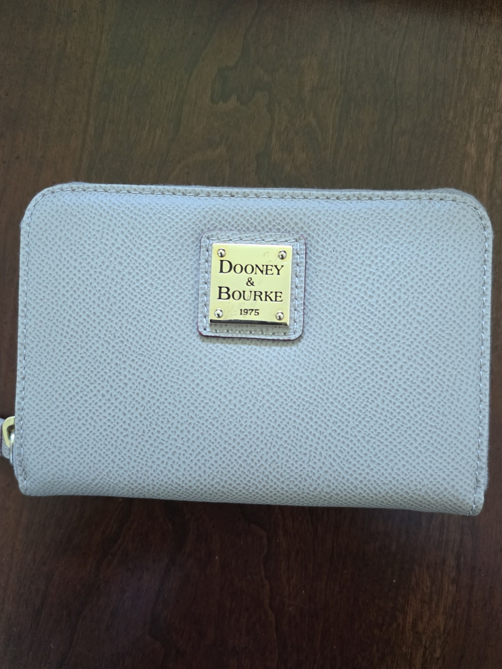 Dooney & Bourke Cream Zip-Around Credit Card Case